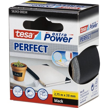Tesa nastro tess. 2,75m x 38mm extra Power nero Perfekt 56341