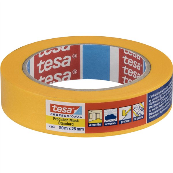 Tesa nastro crespato 50m x 25mm Stand.Prec.giallo 04344