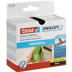 Tesa nastro velcro 2,5m x 20mm on&off nero 55225