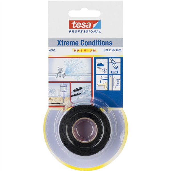 Tesa nastro per guarn. 3m x 25mm Prem. Prof.Xtr.Cond.nero  04600