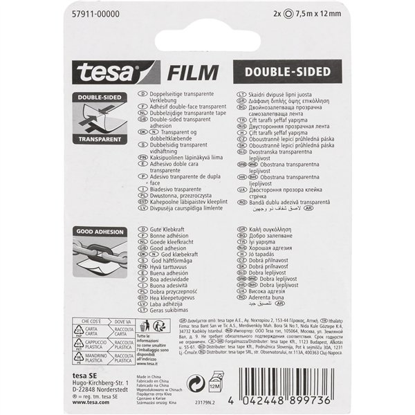 Tesa nastro biadesivo 7,5m x 12mm