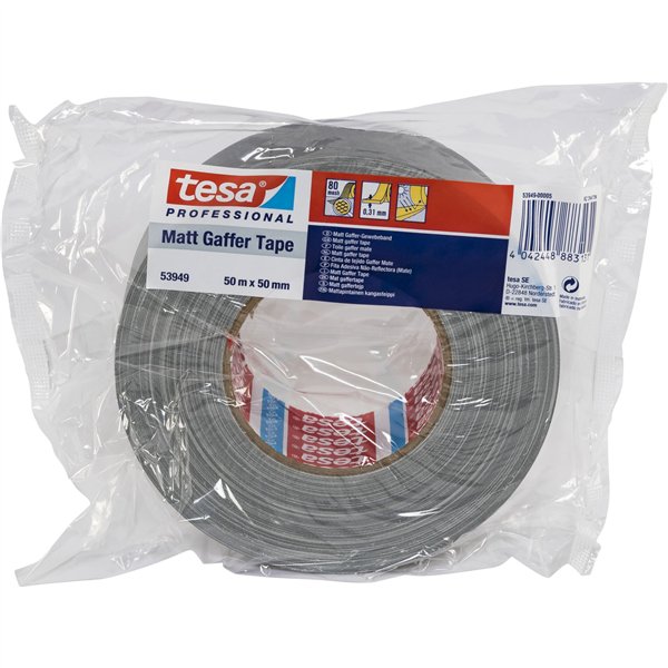 Tesa nastro ad. tel. 50m x 50mm Gaffer tape argento 53949
