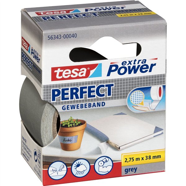 Tesa nastro ad. tel.2,75m x 38mm extra Power grigio perfect 56343