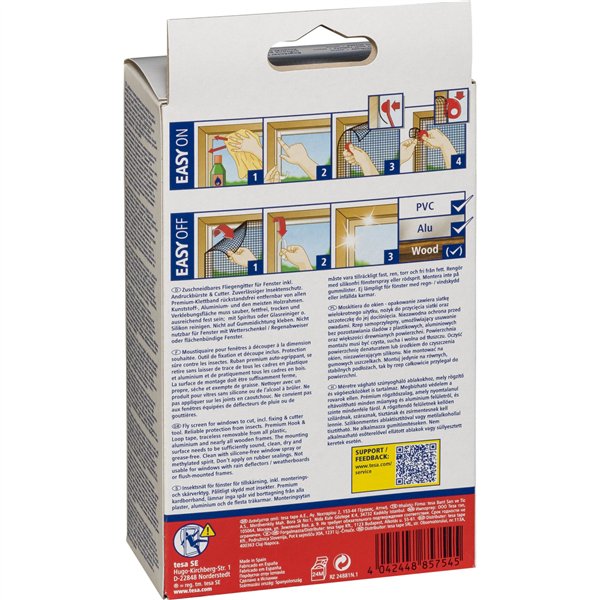 Tesa zanzariera finestra 1,3x1,5m bianco 55388