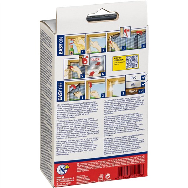 Tesa zanzariera per porte 2 pezzi 0,65x2,20m nero 55389