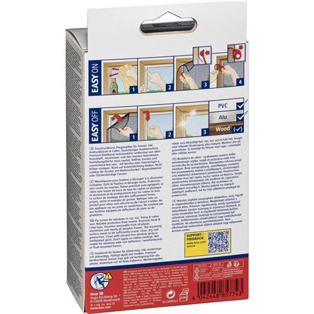 Tesa zanzariera finestra strappo 1,2X2,4m nero 55918