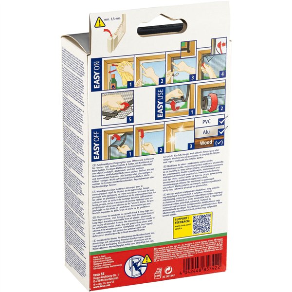 Tesa Insect Stop open/close 1,3x1,5m black Hook & Loop