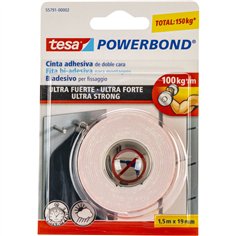 Tesa Doppels.Klebeb Ultra strong 1,5m x 19mm weiß 55791