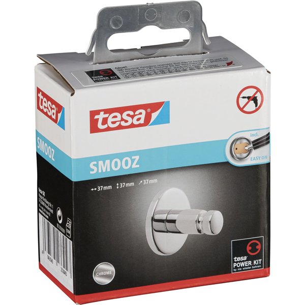 Tesa Smooz Adhesive Hook 40318 chrome, round design