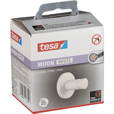 Tesa Moon Towel Hook 40573 white matte