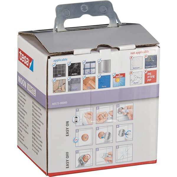 Tesa Moon Towel Hook 40573 white matte