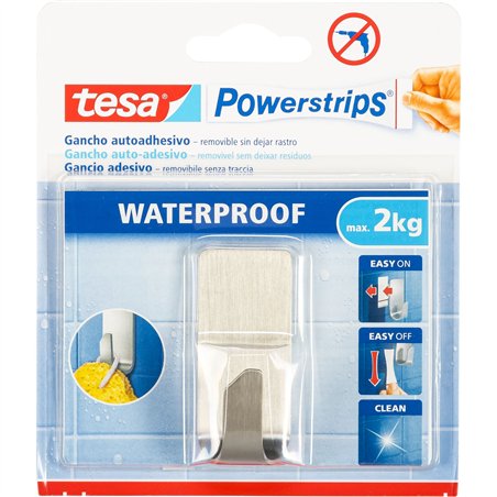 Tesa Powerstrips ganci 59707 resist. acqua Zoom metallo 2kg