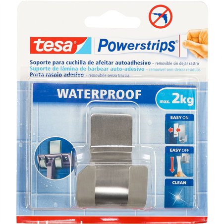 Tesa Powerstrips Razor Holder 59709 Waterproof Zoom Metal