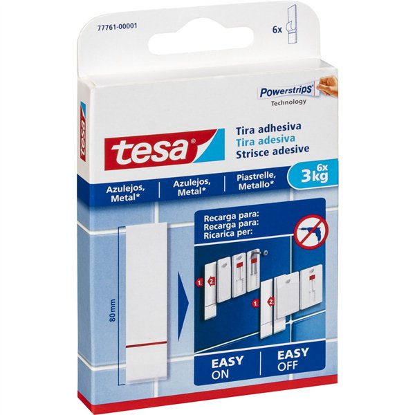 Tesa strisce adesive 3kg 77761 per piastrelle e metallo