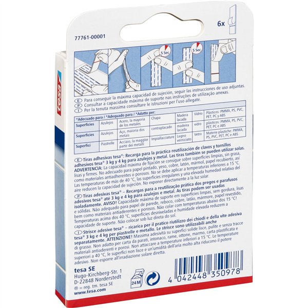 Tesa strisce adesive 3kg 77761 per piastrelle e metallo