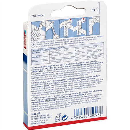 Tesa strisce adesive 3kg 77761 per piastrelle e metallo