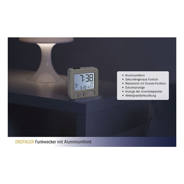 TFA 60.2545.54    sveglia radiocontrollata argento/bianco