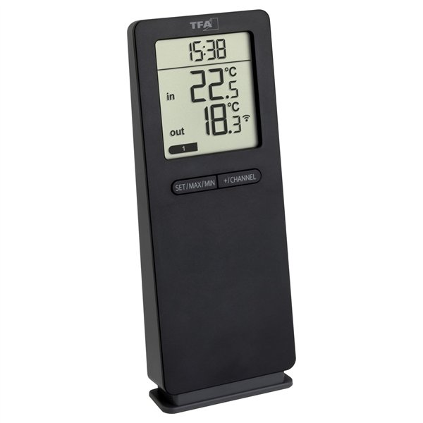 TFA 30.3071.01 nero LOGO 2.0 termometro radioc.