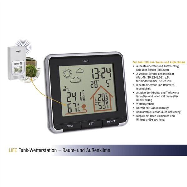 TFA 35.1153.01 LIFE stazione meteo radiocontr.