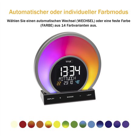 TFA 60.2026.01 SOLUNA Sveglia luminosa con cambio col.