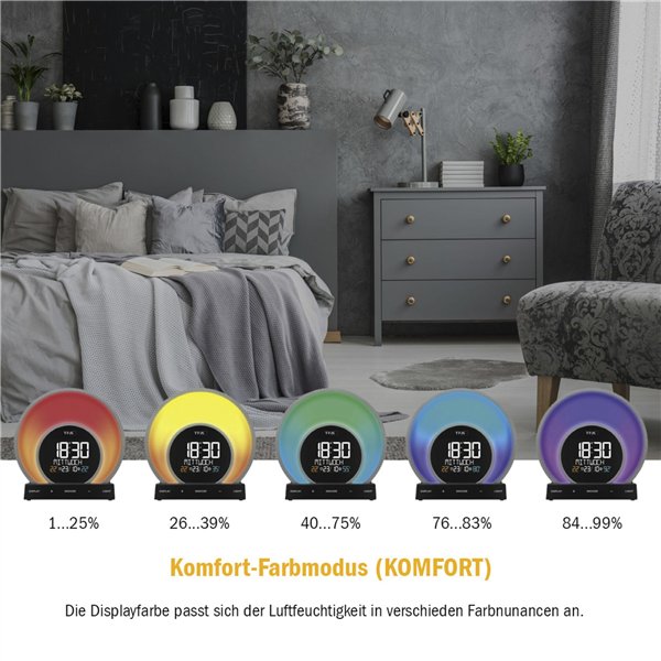 TFA 60.2026.01 SOLUNA Sveglia luminosa con cambio col.