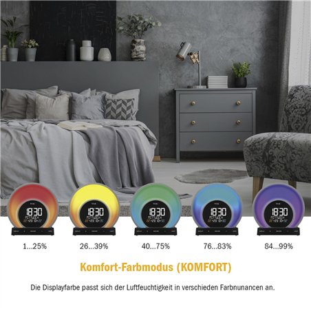 TFA 60.2026.01 SOLUNA Sveglia luminosa con cambio col.