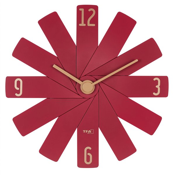 TFA Clock in the box rosso orologio da parete