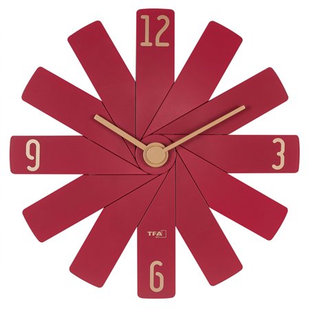TFA Clock in the box rosso orologio da parete