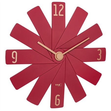TFA Clock in the box rosso orologio da parete