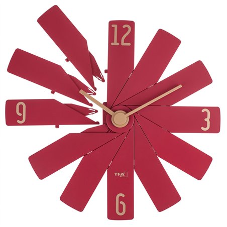 TFA Clock in the box rosso orologio da parete