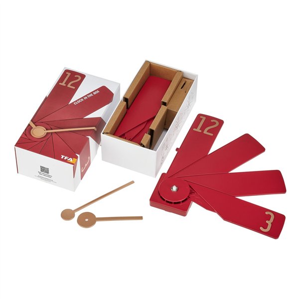 TFA Clock in the box rosso orologio da parete