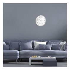 TFA 60.3514 bianco/argento orologio analog.radioc.da parete 2