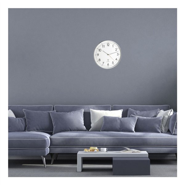 TFA 60.3514 bianco/argento orologio analog.radioc.da parete