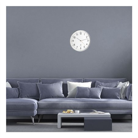 TFA 60.3514 bianco/argento orologio analog.radioc.da parete