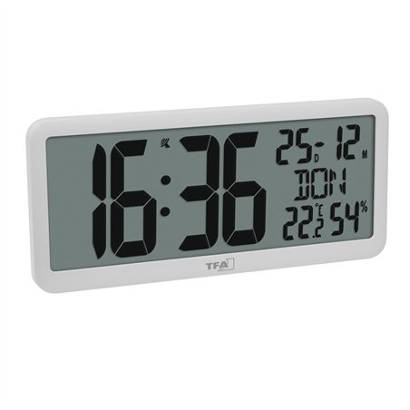 TFA 60.4525.02   weiß Digitale Funkuhr mit Raumklima