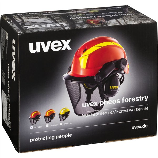 uvex set lavoro forestale rosso