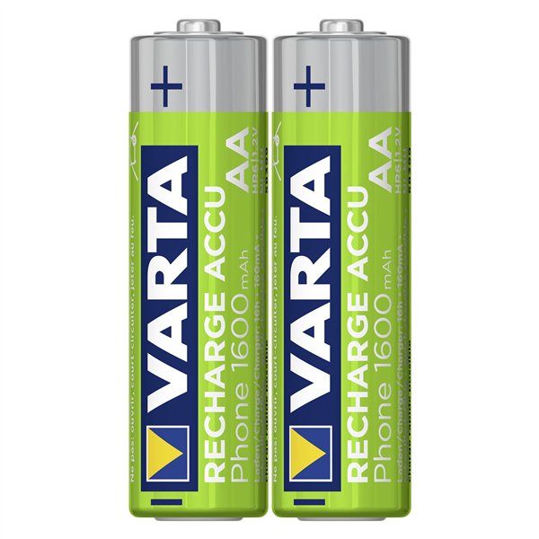 1x2 Varta Akku Professional Accu NiMH 1600 mAh AA Phone Power