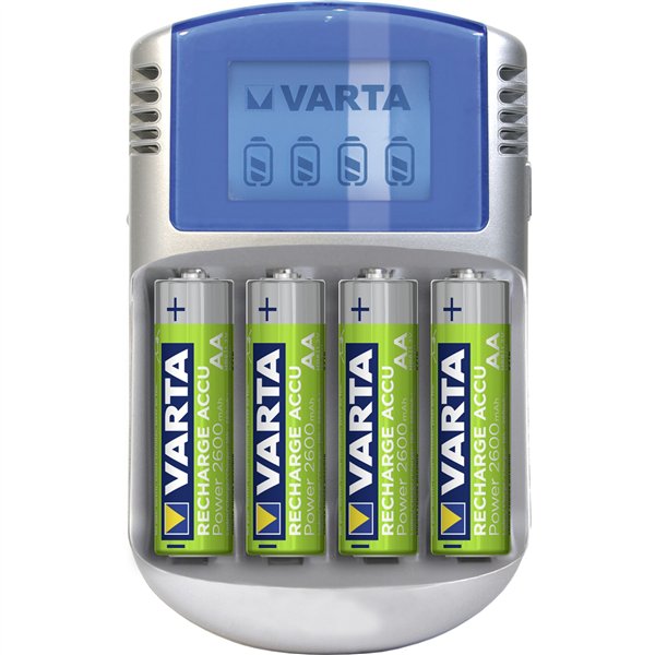 Varta LCD caricabatteria 12V USB incl. 4 batt. 2500 mAh Mignon AA