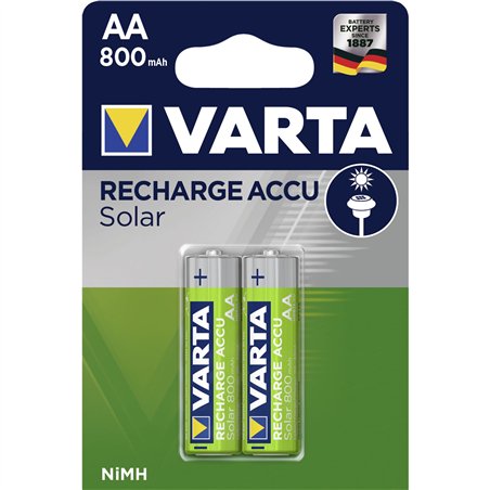 1x2 Varta batteria Solare AA NiMH 800 mAh Mignon