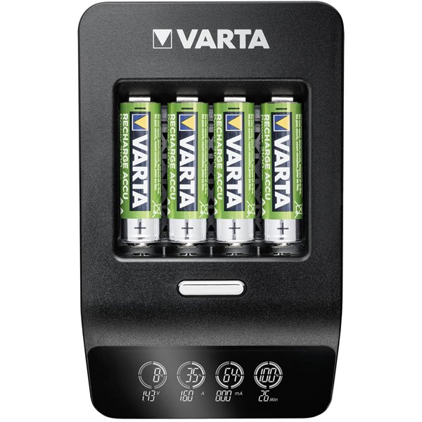 Varta LCD Ultra Fast Charger+ incl. 4 Akkus 2100 mAh AA + 12V