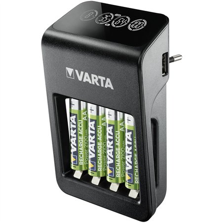 Varta LCD Pug Charger+ incl. 4 batteria 2100 mAh AA