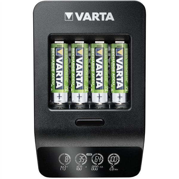 Varta LCD Smart Charger+ con 4 batterie 2100 mAh AA