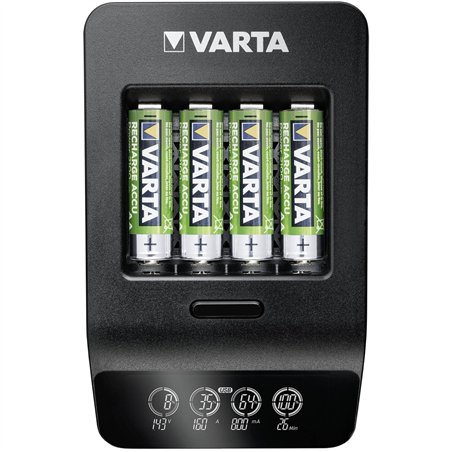 Varta LCD Smart Charger+ con 4 batterie 2100 mAh AA