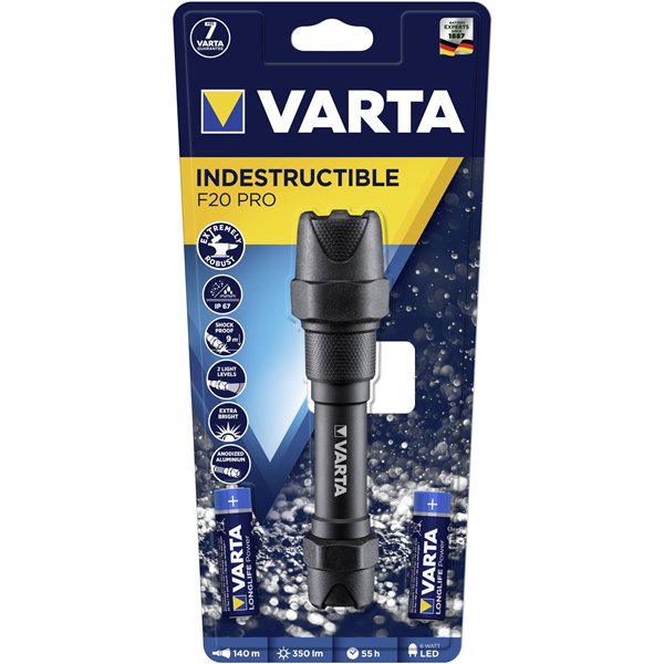 Varta Indestructible F20 Pro 6 Watt LED alluminio 350 lumen