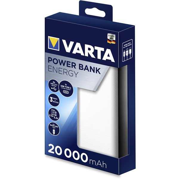 Varta Power Bank Energy 20000 20.000mAh, 2xUSB A, 1xUSB C