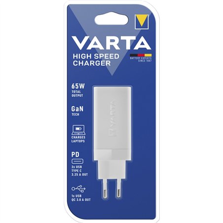 Varta caricatore rapido 65W GaN 2x USB C + USB A      tipo 57956
