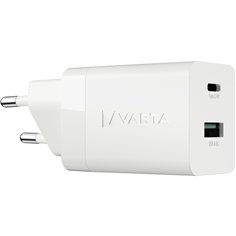 Varta Speed Charger 38W GaN PD USB-C 20W + USB-A 18W, bianco