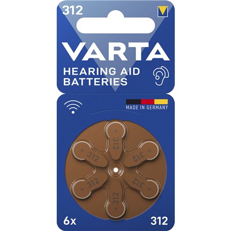 1x6 Varta Hearing Aid Batter.312 batt. app. acustici 24607101416