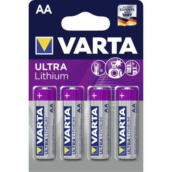 10x4 Varta Ultra Lithium Mignon AA LR 6