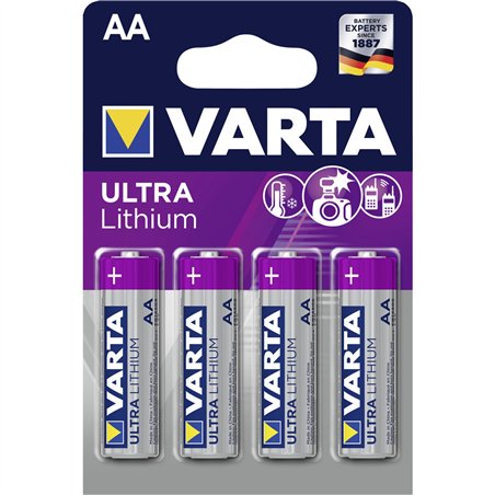 10x4 Varta Ultra Lithium Mignon AA LR 6